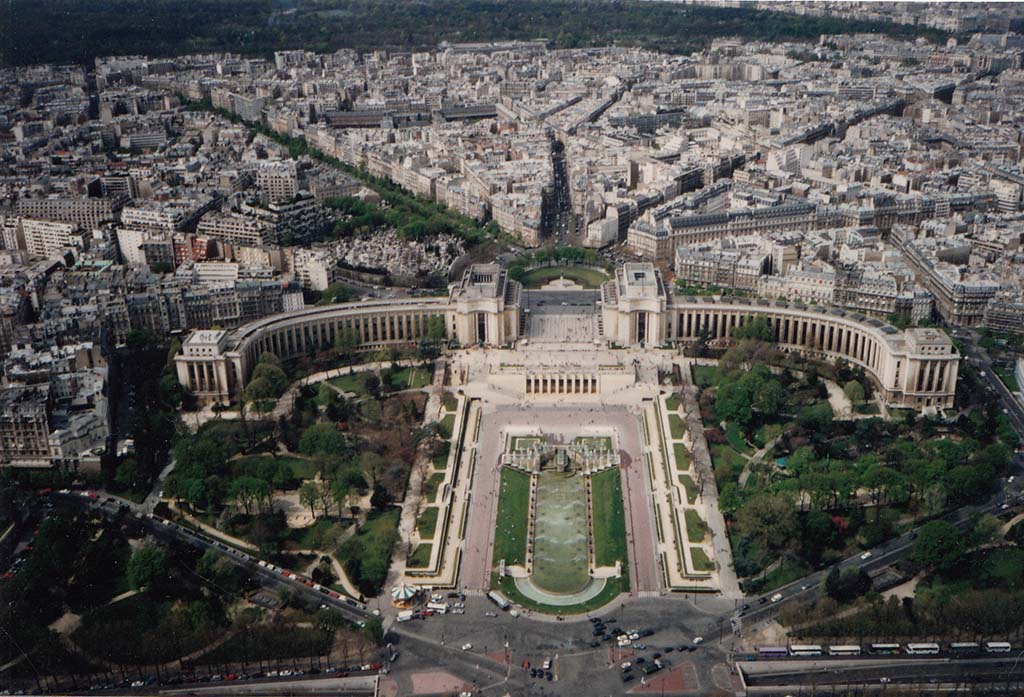 View of Trocadero from Eiffel Tower early 90s